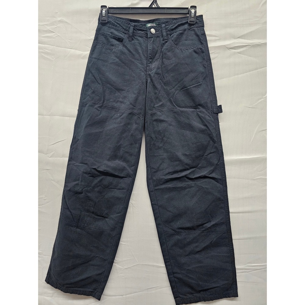 Wild Fable Womens Black Carpenter Utility Pants Straight Leg Cotton Size 2